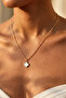 White Enamel Flower Model Brand Necklace - 2