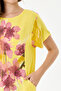 Yellow Italian Floral and Batik Patterned Dress with Double Side Pockets, Sizes 38 - 44 - 6