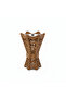 Brown Ceramic Incense Burner Carved Lattice Design - 20×12 cm
