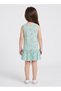 Girls Mint Cartoon Print Sleeveless Dress - 2