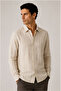 100% Pure Linen Striped Long Sleeve Regular Fit Men's Shirt |   Ee100129774