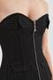 Women's Underwire Strapless Striped Fabric Detailed Design Corset - 6
