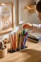 4-Compartment Transparent Desktop Pen Holder Organizer for Kids & Office Organizer Stand - 3