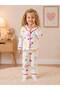 100% Cotton Long Sleeve Buttoned Seasonal Colorful Heart Love Patterned Soft Textured Bottom and Top Baby Girl Pajama Set