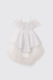 Girl's Lace Detailed Silver Dress - 2