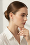 Stylish and Modern Design Gray Hoop Earrings Women's Daily Use Bijouterie Accessory - 3