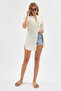 Muslin Tunic - Linen Look High Collar Muslin Tunic - 1230 - 3