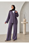 Anthracite Double-Breasted 100% Cotton Kimono Trousers Set - 2Y003