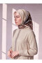 وشاح قطني منقوش بأوراق الشجر - بني شوكولاتة - 4
