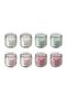 HÖKGÖK 8-Piece Assorted Scented Glass Candle Set – Vanilla, Red Berry, Apple & Pink Floral, 12-Hour Burn