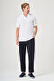 White Polo Collar Short Sleeve Pocketless Comfort Fit 100% Cotton T-Shirt 1011260162 - 2