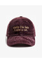 "Sorry I'M Late I Saw Cat" Embroidered Velvet Hat / "I'M Sorry I'M Late I Saw Cat" Embroidered Velvet Hat