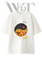 Medio Fit Fat Design Printed Unisex White Oversize T-Shirt