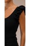 Women's Sleeves Double Layer Ruffle Front Back V-Neck Knitwear Blouse - 6