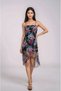 Women's Strappy Asymmetrical Skirt Floral Patterned Waist Fitted Summer Stylish Design Dress - 7