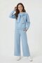 Blue Stone Detailed Scarf and Wide Leg Pants Girl's Set 24705 - 4
