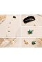 Star Detailed Dangle Clip Hairpin Green White - 2