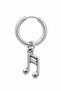 Unisex Silver Color Surgical Steel Dangle Music Note Figured Hoop Earring 1 Piece
