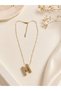 Letter m Stone Balloon Letter Gold Color Women's Necklace