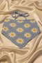 Blue Floral Motif Tie Bandana, Knitted Summer Hair Bandana for Beach Daily Use - 2