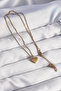 316L Steel Gold Color Heart Model Love Necklace - 2
