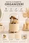 Glow Series Bella Cream Colored Transparent Lid Brush Holder Makeup Cosmetic Organizer