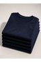 Men's 5-Piece Basic Regular Fit T-Shirt Set 100% Cotton Crew Neck Navy Blue Color - 5