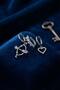 Set of 3 Earrings Silver Color with Eros Bow Detail -