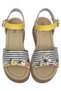 Women's vegan leather multi-colored chunky sole sandals - collage girl design - 2