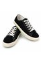 Women's Black Linen Sneaker Casual Sports Shoes – Lace-Up Comfortable Walking and Daily Use Shoes - 6
