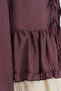 Bow-Tie Gathered Viscose Blouse - Plum - 3