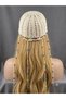 Hand Knitted Colorful Beaded Hair Net Bandana - Bohemian Chic Ei Made Hair Accessory Fashion Summer Vintage Crochet - 2