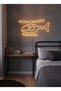 Helikopter Figürlü LED Neon Duvar Tablosu | Amber Aydınlatmalı Modern Dekor | Genç Odası - 2