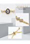 Women's Steel Elevator Bracelet with Drop Evil Eye Beads and Zircon Stones Series - 4