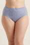 5 Pieces Women's Plus Size High Waist Lace Front Cotton Panties Gathering Comfortable Underwear - with Sleep Band Gift - 6