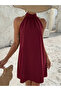 Women's sleeveless halter neck a-line mini dress - 4
