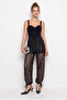 Women's Black Shorts Lined Sequined Adjustable Leg Baggy Pants 8027 60286387