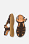 Meers Women's Genuine Leather Sandals - Brown Suede - 4