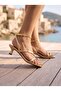Sofi̇a Flip-Flop Shoes with Buckle and Short Heel - 6