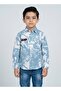 Boys Blue Abstract Printed Casual Shirt