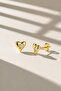 Minimal Zircon Stone Heart Model Earrings