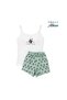 Soft Textured Panda Printed Knitted Pajama Set with Rope Straps - 4