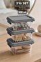 3 Pieces 300ml Organizer Box - Cabinet Drawer Organizer with Lockable Lid Elora Storage Box Gray