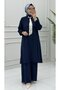 Ilgın Suit Navy Blue Stylish Women's Two-Piece Suit Elegant and Modern Combination - 2