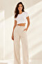 Women's 92% Cotton Crew Neck Short Sleeve 2-Piece Crop Top Undershirt - Stretchy & Soft Texture - 7