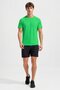 Men Sportswear Fit Short Sleeve Running T-Shirt, Green - 5