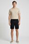 Men Solid Chino Shorts, Dark Navy - 2
