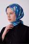 Tivil Pure Silk Scarf 4327 - 51 Blue Abstract Pattern