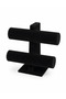 Suede Double Layer Watch and Bracelet Stand – Velvet Covered Jewelry Organizer Black