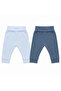 2-Piece Baby Pants Set with Lycra Ribbed Elastic Waist and Cuffed Legs - 2